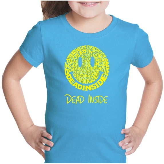 LA Pop Art Girl's Word Art T-shirt - Dead Inside Smile