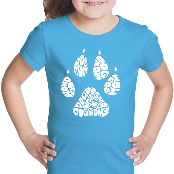 LA Pop Art Girl's Word Art T-shirt - Dog Mom