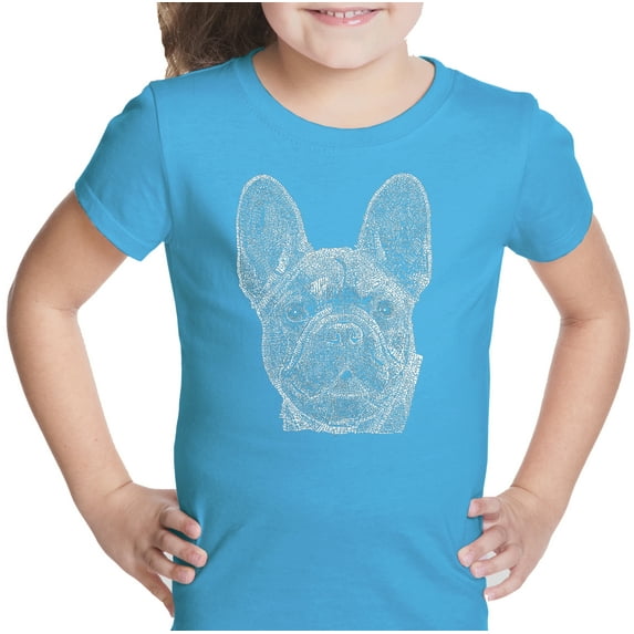 LA Pop Art Girl's Word Art T-shirt - French Bulldog