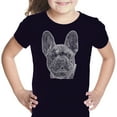 thumbnail image 1 of LA Pop Art Girl's Word Art T-shirt - French Bulldog, 1 of 2