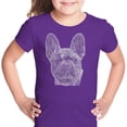thumbnail image 1 of LA Pop Art Girl's Word Art T-shirt - French Bulldog, 1 of 2