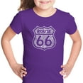 thumbnail image 1 of LA Pop Art Girl's Word Art T-shirt - Get Your Kicks on Route 66, 1 of 2