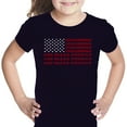 thumbnail image 1 of LA Pop Art Girl's Word Art T-shirt - God Bless America, 1 of 2