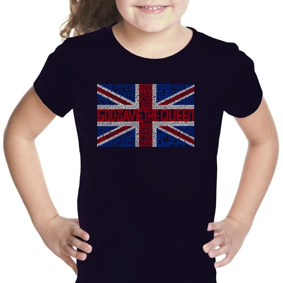 LA Pop Art Girl's Word Art T-shirt - God Save The Queen