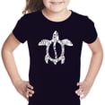 thumbnail image 1 of LA Pop Art Girl's Word Art T-shirt - Honu Turtle - Hawaiian Islands, 1 of 2