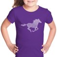 thumbnail image 1 of LA Pop Art Girl's Word Art T-shirt - Horse Breeds, 1 of 2