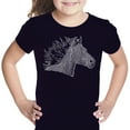 thumbnail image 1 of LA Pop Art Girl's Word Art T-shirt - Horse Mane, 1 of 2