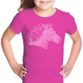 thumbnail image 1 of LA Pop Art Girl's Word Art T-shirt - Horse Mane, 1 of 2