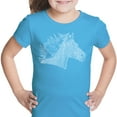 thumbnail image 1 of LA Pop Art Girl's Word Art T-shirt - Horse Mane, 1 of 2