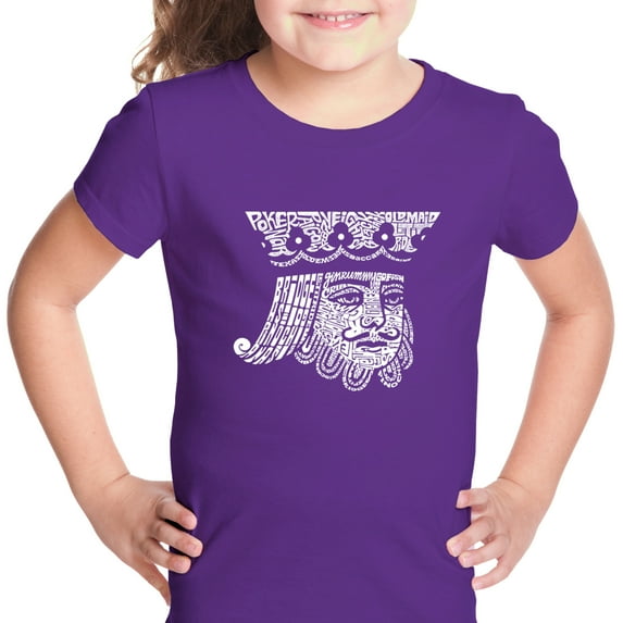 LA Pop Art Girl's Word Art T-shirt - King of Spades