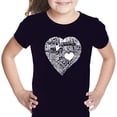 thumbnail image 1 of LA Pop Art Girl's Word Art T-shirt - LOVE IN 44 DIFFERENT LANGUAGES, 1 of 2