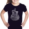 thumbnail image 1 of LA Pop Art Girl's Word Art T-shirt - Languages Guitar, 1 of 2