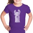 thumbnail image 1 of LA Pop Art Girl's Word Art T-shirt - Llama, 1 of 2