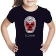 thumbnail image 1 of LA Pop Art Girl's Word Art T-shirt - MEXICAN WRESTLING MASK, 1 of 2