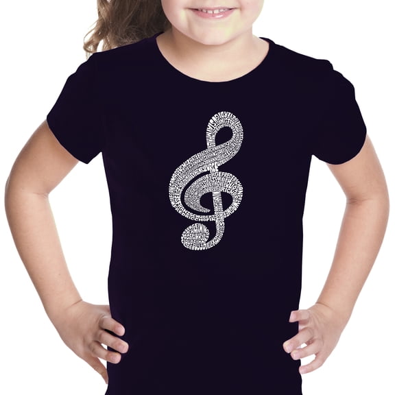 LA Pop Art Girl's Word Art T-shirt - Music Note
