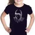 thumbnail image 1 of LA Pop Art Girl's Word Art T-shirt - NINJA, 1 of 2