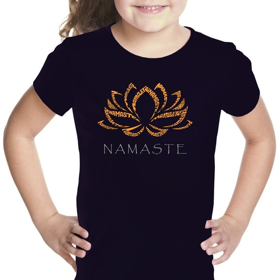 LA Pop Art Girl's Word Art T-shirt - Namaste
