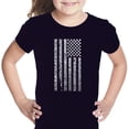 thumbnail image 1 of LA Pop Art Girl's Word Art T-shirt - National Anthem Flag, 1 of 2