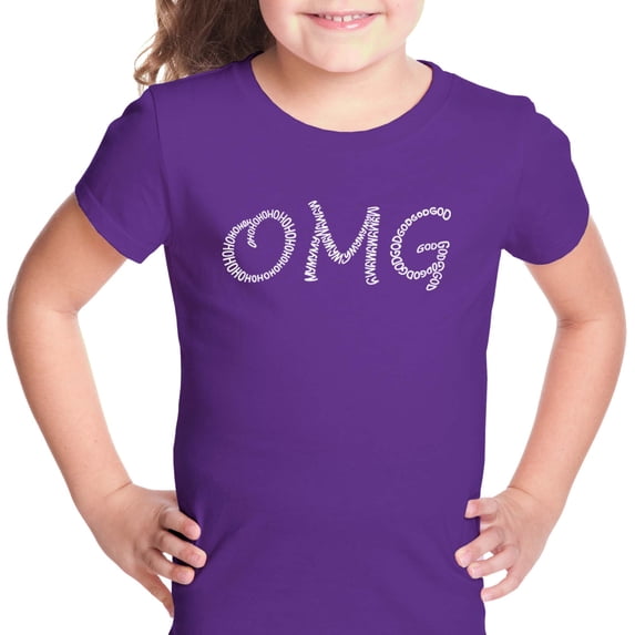 LA Pop Art Girl's Word Art T-shirt - OMG