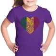 thumbnail image 1 of LA Pop Art Girl's Word Art T-shirt - One Love Heart, 1 of 2