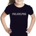 thumbnail image 1 of LA Pop Art Girl's Word Art T-shirt - PHILADELPHIA NEIGHBORHOODS, 1 of 2