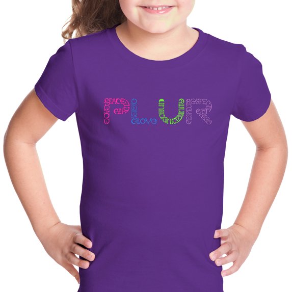 LA Pop Art Girl's Word Art T-shirt - PLUR