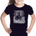 thumbnail image 1 of LA Pop Art Girl's Word Art T-shirt - POPULAR HORSE BREEDS, 1 of 2