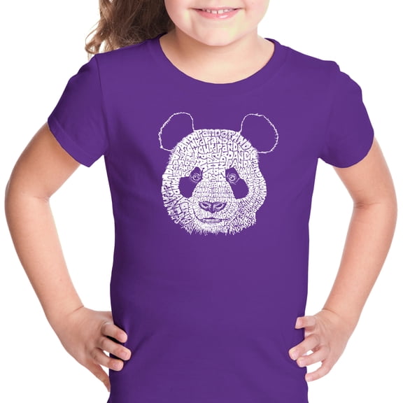 LA Pop Art Girl's Word Art T-shirt - Panda