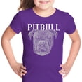 thumbnail image 1 of LA Pop Art Girl's Word Art T-shirt - Pitbull Face, 1 of 2