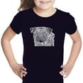 thumbnail image 1 of LA Pop Art Girl's Word Art T-shirt - Pug Face, 1 of 2