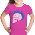 thumbnail image 1 of LA Pop Art Girl's Word Art T-shirt - Punk Mohawk, 1 of 2