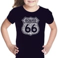 thumbnail image 1 of LA Pop Art Girl's Word Art T-shirt - Route 66 - Life is a Highway, 1 of 2