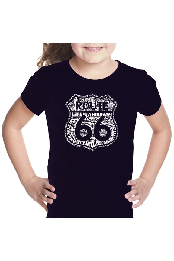 Girl's Word Art T-shirt - Route 66 - Life is a Highway