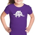 thumbnail image 1 of LA Pop Art Girl's Word Art T-shirt - STEGOSAURUS, 1 of 2