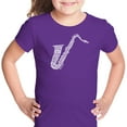 thumbnail image 1 of LA Pop Art Girl's Word Art T-shirt - Sax, 1 of 2