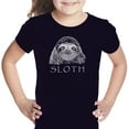 thumbnail image 1 of LA Pop Art Girl's Word Art T-shirt - Sloth, 1 of 2