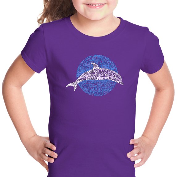 LA Pop Art Girl's Word Art T-shirt - Species of Dolphin