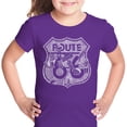 thumbnail image 1 of LA Pop Art Girl's Word Art T-shirt - Stops Along Route 66, 1 of 2