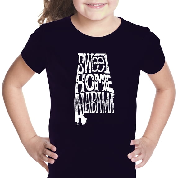 LA Pop Art Girl's Word Art T-shirt - Sweet Home Alabama