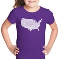 thumbnail image 1 of LA Pop Art Girl's Word Art T-shirt - THE STAR SPANGLED BANNER, 1 of 2