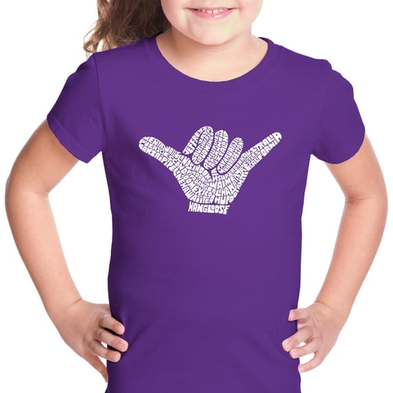 LA Pop Art Girl's Word Art T-shirt - TOP WORLDWIDE SURFING SPOTS