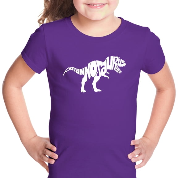 LA Pop Art Girl's Word Art T-shirt - TYRANNOSAURUS REX