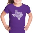 thumbnail image 1 of LA Pop Art Girl's Word Art T-shirt - The Great State of Texas, 1 of 2