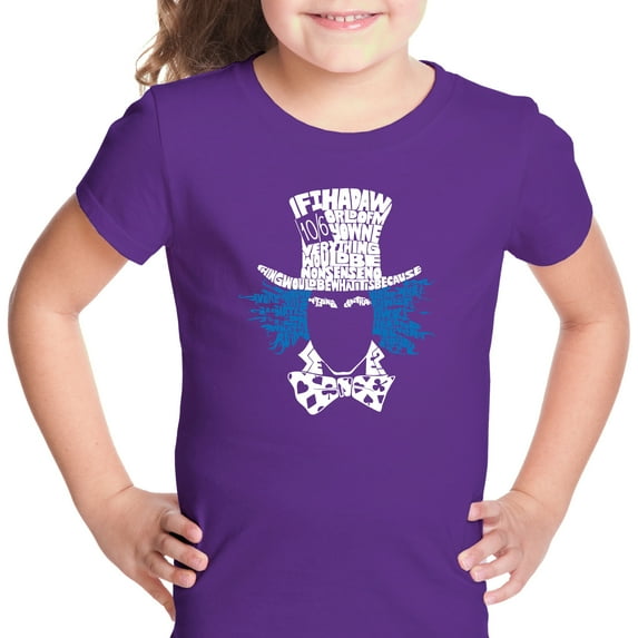 LA Pop Art Girl's Word Art T-shirt - The Mad Hatter