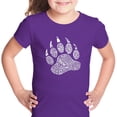 thumbnail image 1 of LA Pop Art Girl's Word Art T-shirt - Types of Bears, 1 of 2