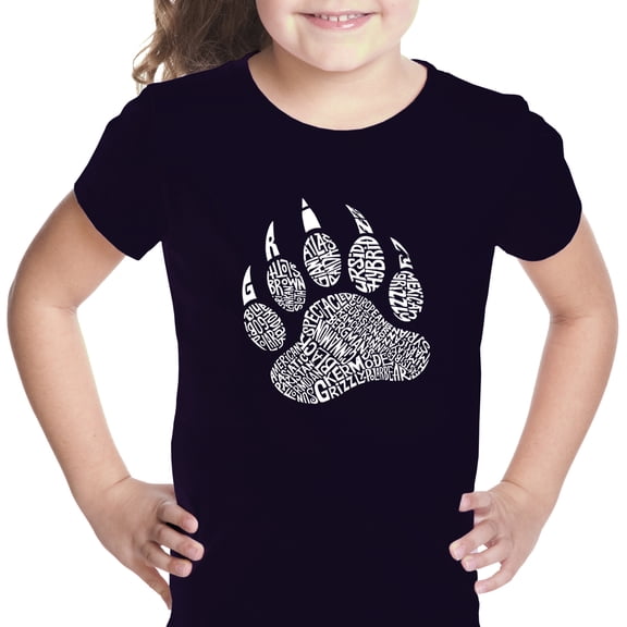 LA Pop Art Girl's Word Art T-shirt - Types of Bears
