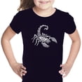 thumbnail image 1 of LA Pop Art Girl's Word Art T-shirt - Types of Scorpions, 1 of 2