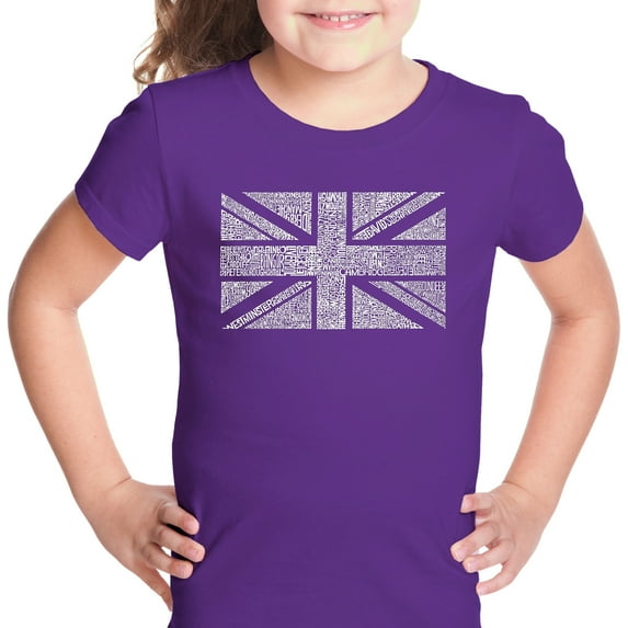 LA Pop Art Girl's Word Art T-shirt - UNION JACK