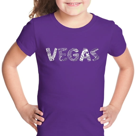 LA Pop Art Girl's Word Art T-shirt - VEGAS