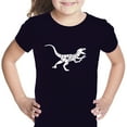 thumbnail image 1 of LA Pop Art Girl's Word Art T-shirt - Velociraptor, 1 of 2